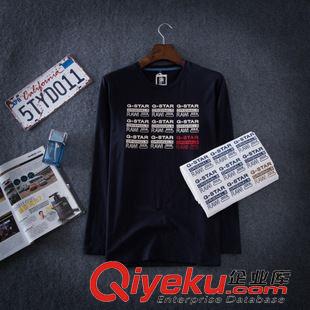 8月30號新款 長袖t恤男 2015秋季新款韓版印花全棉打底休閑圓領男式t恤 廠家批