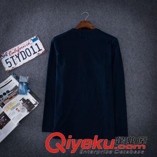 8月30號新款 長袖t恤男 2015秋季新款韓版印花全棉打底休閑圓領男式t恤 廠家批原始圖片3