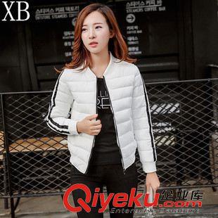 9-18上新 XB 實(shí)拍2015新款羽絨服棉衣女韓版繡花標(biāo)志中長款羽絨棉服
