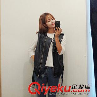 9-18上新 XB 秋裝新款機車皮衣女韓版PU皮外套短款小外套女式馬甲背心原始圖片2