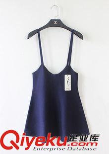 9-16上新 XB 秋季女裝新品韓國(guó)款學(xué)生吊帶收腰傘型針織裙打底吊帶連衣裙原始圖片3