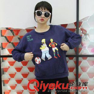 加厚衛衣 XB 實拍 2015秋冬季加厚加絨辛普森卡通印花寬松大碼情侶衛衣原始圖片2