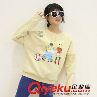 加厚衛衣 XB 實拍 2015秋冬季加厚加絨辛普森卡通印花寬松大碼情侶衛衣原始圖片3