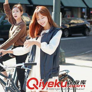 皮夾克 XB 秋裝新款機車皮衣女韓版PU皮外套短款小外套女式馬甲背心原始圖片2