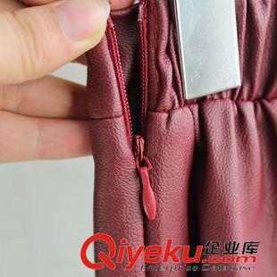 XB批發(fā)專(zhuān)場(chǎng)-下裝 XB 韓國(guó)東大門(mén)新款復(fù)古高腰PU皮半身裙顯瘦百褶皮裙大擺裙原始圖片2