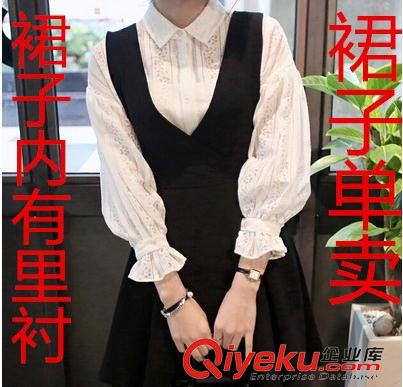 9-22上新 XB 2015韓版新款復古AA風交叉修身女連衣裙顯瘦露背裙傘裙原始圖片3