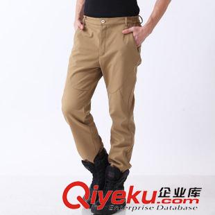 男式長褲 自由騎士1021男女情侶防風(fēng)防水加厚登山軟殼抓絨褲子