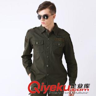 長(zhǎng)袖襯衫 批發(fā)供應(yīng)戶外服裝2018男式軍綠色德軍兩穿型襯衣