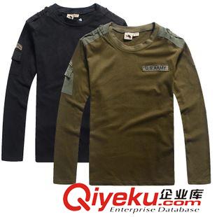 長(zhǎng)袖T恤 批發(fā)zp自由騎士軍迷戶外運(yùn)動(dòng)春秋純棉美軍圓領(lǐng)T恤男款6003原始圖片2