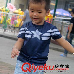 短袖T恤 漫威美國隊長鋼鐵俠童裝t恤 滌綸網眼短袖速干復仇者英雄聯盟T恤原始圖片3
