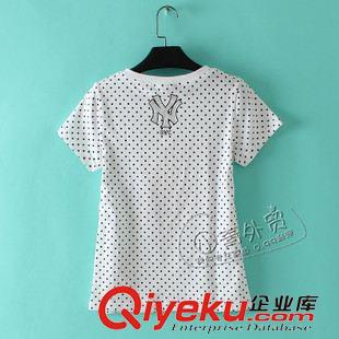 6月8日新品 V297 小青家女裝 夏季新款百搭圓點(diǎn)卡通圖案圓領(lǐng)短袖情侶裝棉t恤