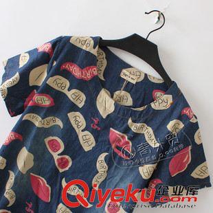 05月11日新品 U317 小青家女裝 夏季新款百搭字母印花薄款牛仔裙短袖連衣裙子