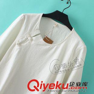 03月18日新品 R304 外貿(mào)原單女裝 春季新款純色修身中長款圓領(lǐng)長袖棉麻襯衣襯衫原始圖片3