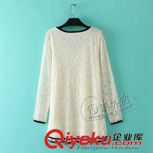 03月23日新品 S130 外貿(mào)原單女裝 春季新款氣質(zhì)淑女圓領(lǐng)中長(zhǎng)款長(zhǎng)袖蕾絲衫上衣