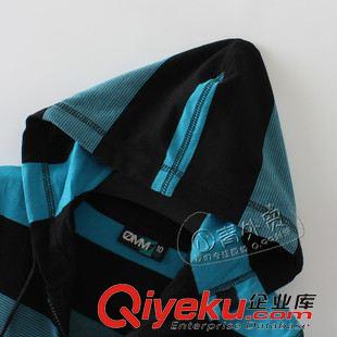 03月23日新品 S105 外貿原單女裝 春季新款百搭粗條修身連帽拉鏈開衫連帽衛(wèi)衣