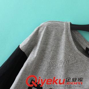 03月30日新品 S403 外貿(mào)原單女裝 春夏新款百搭字母圖案圓領(lǐng)拼接插肩七分袖T恤