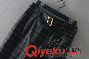 9月8日新品 x95 日本單 秋冬新款英倫風(fēng)修身顯瘦格子女裝毛呢裙半身裙子中裙原始圖片3