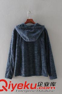 9月8日新品 X57 出口單 秋季新款2015修身純色長袖女裝連帽拉鏈衫開衫外套原始圖片2
