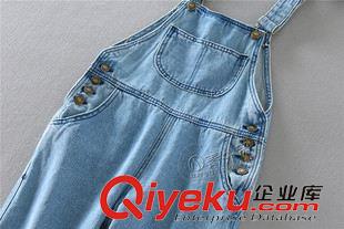 8月17日新品 W124 外貿(mào)女裝 秋季新款韓版休閑寬松顯瘦高腰牛仔褲背帶褲長褲女原始圖片3