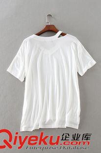 8月3日新品 W94 外貿(mào)大碼女裝 夏季新款簡(jiǎn)約百搭V領(lǐng)寬松莫代爾短袖上衣T恤原始圖片2