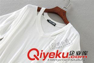 8月3日新品 W94 外貿(mào)大碼女裝 夏季新款簡(jiǎn)約百搭V領(lǐng)寬松莫代爾短袖上衣T恤原始圖片3