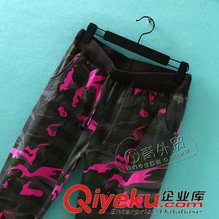7月7日新品 B313 美國(guó)單 新款螺紋拼接松緊腰迷彩圖案修身小腳休閑褲鉛筆長(zhǎng)褲原始圖片3