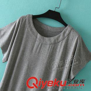 7月7日新品 B223 歐美單 夏季新款簡約純色修身圓領(lǐng)插肩短袖女裝連衣裙原始圖片3
