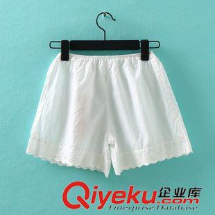 7月7日新品 B334 國內單 夏季新款森女系蕾絲花邊百搭純色松緊腰女裝短褲熱褲原始圖片2