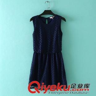 7月7日新品 B292 外貿(mào)女裝 夏季新款歐美范圓領(lǐng)簡約修身純色牛仔裙短袖連衣裙
