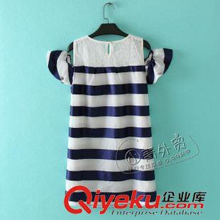 6月30日新品 B16 鐘愛品牌 夏季新款百搭圓領(lǐng)網(wǎng)狀拼接露肩短袖歐根紗連衣裙原始圖片2