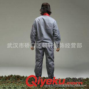 勞保服裝 批發(fā)銷售 全工藝灰披紅工裝 夏裝工廠工作服