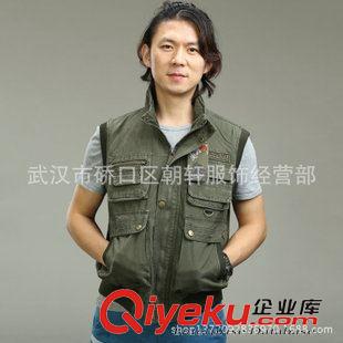 戶外休閑工服 批發新潮軍旅風馬夾純棉多斗釣魚背心 春秋戶外男士休閑無袖夾克