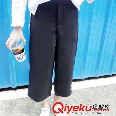 9月25日NEW 15秋季新款 韓國東大門復(fù)古寬松簡約純色闊腿8分褲休閑褲女褲原始圖片3