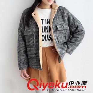 9月16日NEW 15秋季新款 韓國東大門歐美風(fēng)毛邊大口袋開衫BF風(fēng)七分袖風(fēng)衣外套