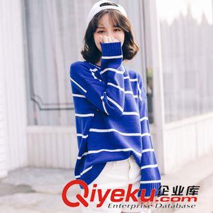 9月16日NEW 15秋季新款 韓國東大門學(xué)院風(fēng)寬松條紋基礎(chǔ)款百搭套頭毛衣女原始圖片2