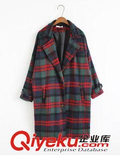 9月16日NEW 15秋季新款 韓國(guó)東大門復(fù)古寬松簡(jiǎn)約百搭中長(zhǎng)款格紋呢子大衣女原始圖片2