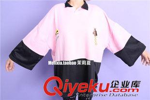 8月16日NEW 15秋季新款 韓國東大門原宿風寬松軟妹拼色刺繡小馬長袖T恤秋大碼原始圖片3