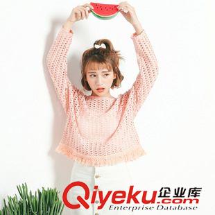 8月12日NEW 15秋季新款 韓國東大門復古寬松鏤空百搭流蘇裝飾罩衫 2色入原始圖片2