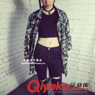 8月11日NEW 15秋季新款 復古雛菊花朵字母圖案寬松休閑中長款風衣外套潮原始圖片3
