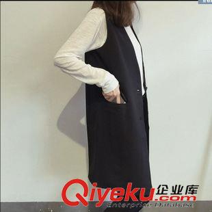7月30日NEW 15秋季新款 韓國東大門復(fù)古休閑馬夾中長款寬松西裝外套原始圖片2