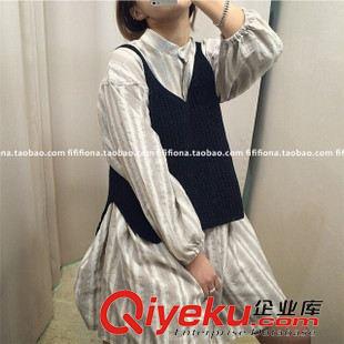 7月29NEW 15秋季新款 韓國東大門復古寬松純色針織外穿毛線吊帶女原始圖片2