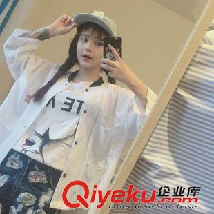 7月29NEW 15秋季新款 韓國東大門學(xué)院風(fēng)九分長袖寬松防嗮外套女上衣原始圖片3