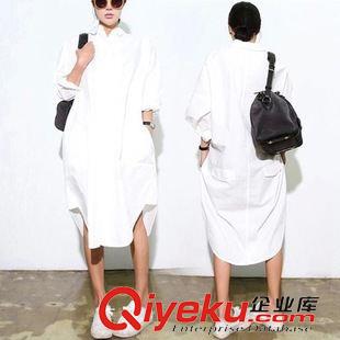 7月14日NEW 15夏季新款 韓國東大門學(xué)院風(fēng)棉麻格子長袖中長寬松襯衫女