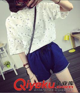 7月11日NEW 15夏季新款 韓國東大門甜美小清新碎花襯衣立領(lǐng)百搭短袖襯衫原始圖片2