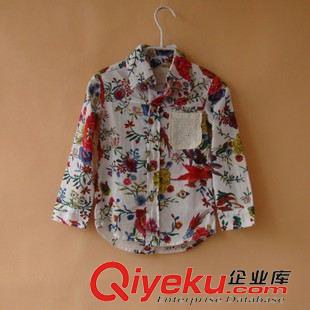 秋冬上衣 外貿原單童裝 ZARA女童襯衫 15年新款韓版梭織純棉印花長袖襯衣