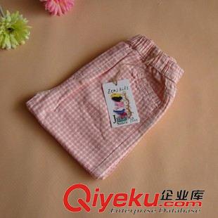 夏季褲子 外貿(mào)童裝 原單女童褲 韓版棉麻長褲 中小童夏季方格小腳褲 鉛筆褲原始圖片3