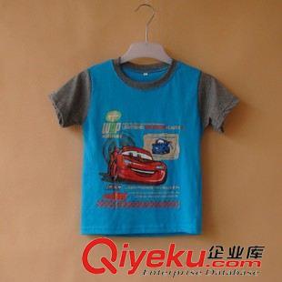 夏季T恤、襯衫 外貿(mào)童裝批發(fā) 迪斯尼閃電麥昆純棉短袖T恤 中小童卡通印花T