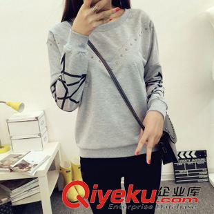 T桖 2015新款打底衫秋裝女上衣韓版寬松長袖t恤顯瘦小衫女