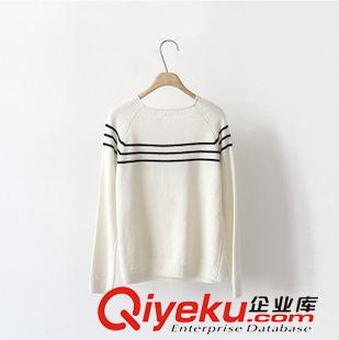 2015年09月09新款 2015年秋冬季新款實拍通勒范細(xì)條紋套頭圓領(lǐng)長袖細(xì)毛線保暖毛衣女原始圖片2