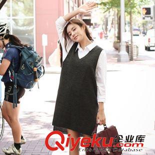2015年09月09新款 毛衣女實(shí)拍2015年秋冬季新款街頭純色針織系帶V領(lǐng)開(kāi)衫配腰帶毛衣